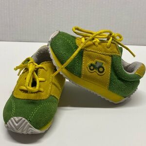 * John Deere baby size 4 Green and Yellow Sneakers